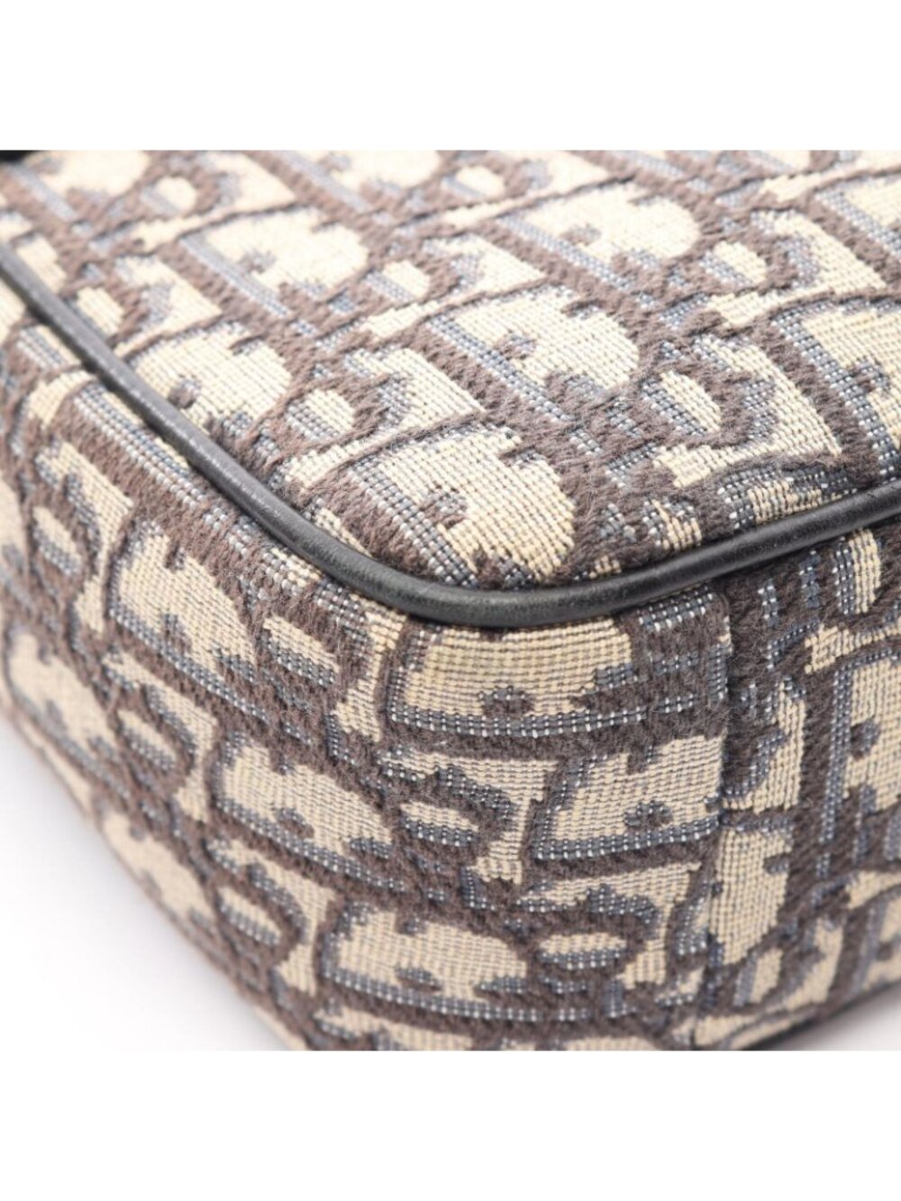 ★SOLD★ Dior Shoulder Bag Safari Oblique Beige Navy Canvas Leather - Picture 10 of 11